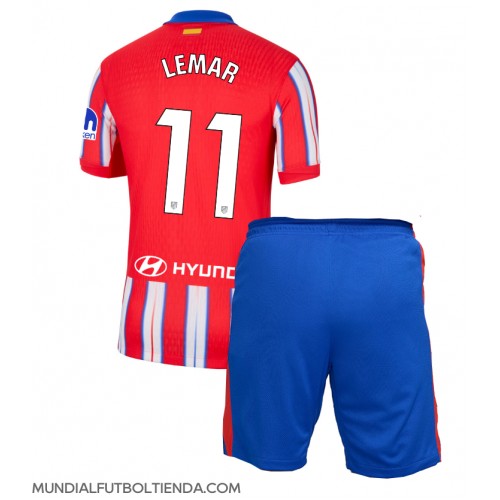 Camiseta Atletico Madrid Thomas Lemar #11 Primera Equipación Replica 2024-25 para niños mangas cortas (+ Pantalones cortos)